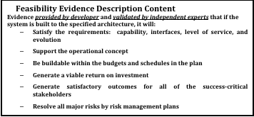 Feasibility Evidence Description ContentFeasibility Evidence Description Content